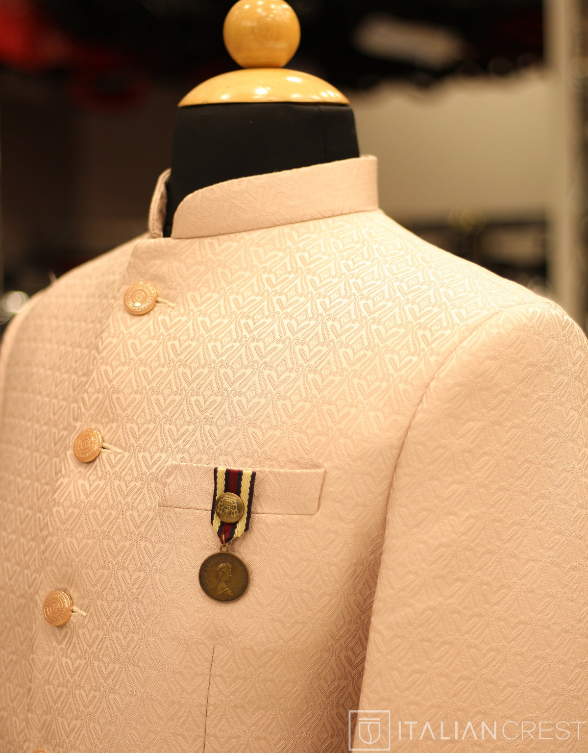 Pink Jacquard Jodhpuri Suit