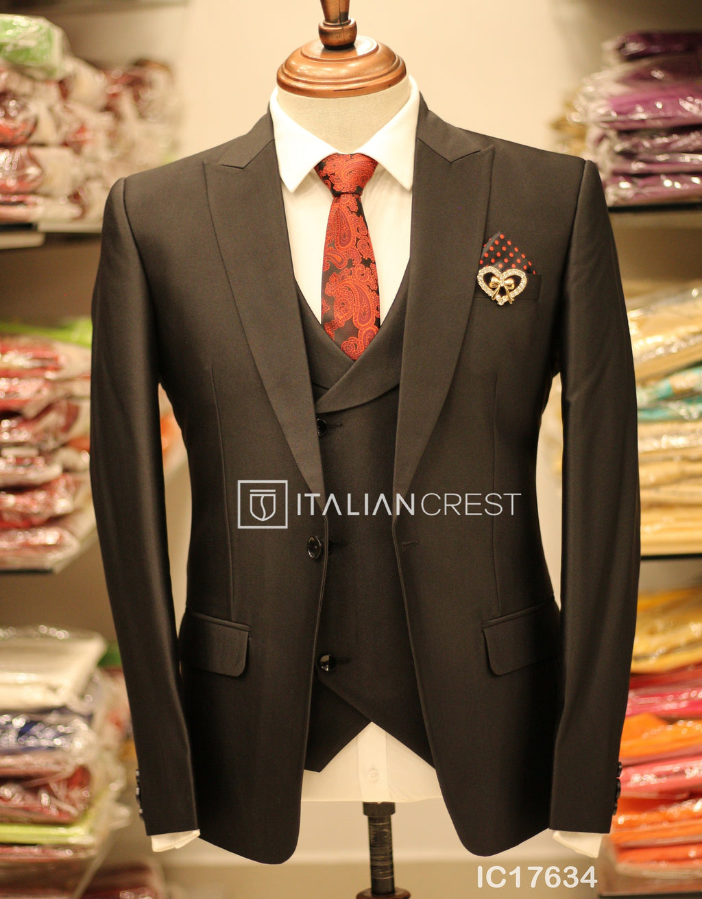 IC17634L-3pc Peak Lapel Suits