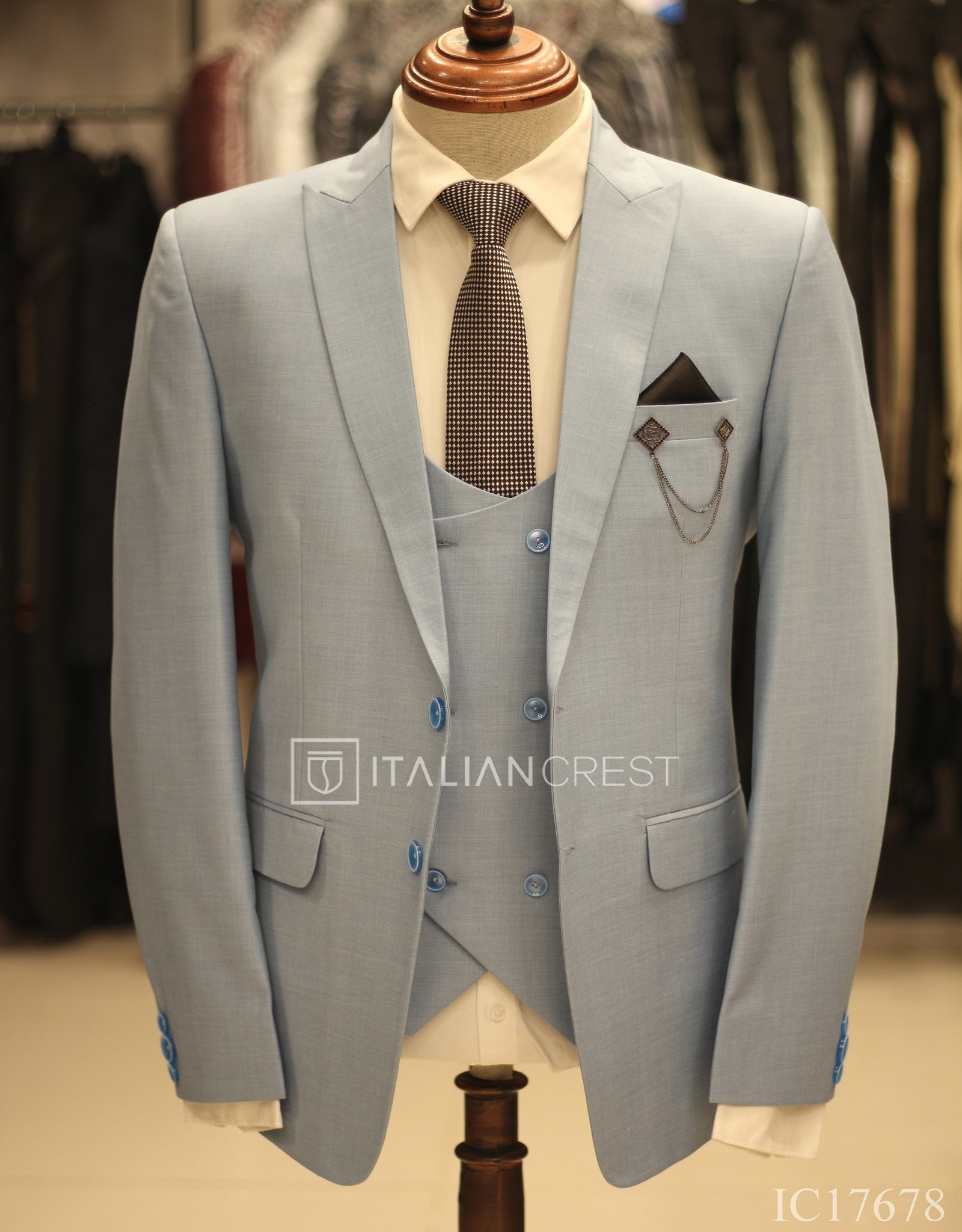 IC17678-3pc Peak Lapel Suits