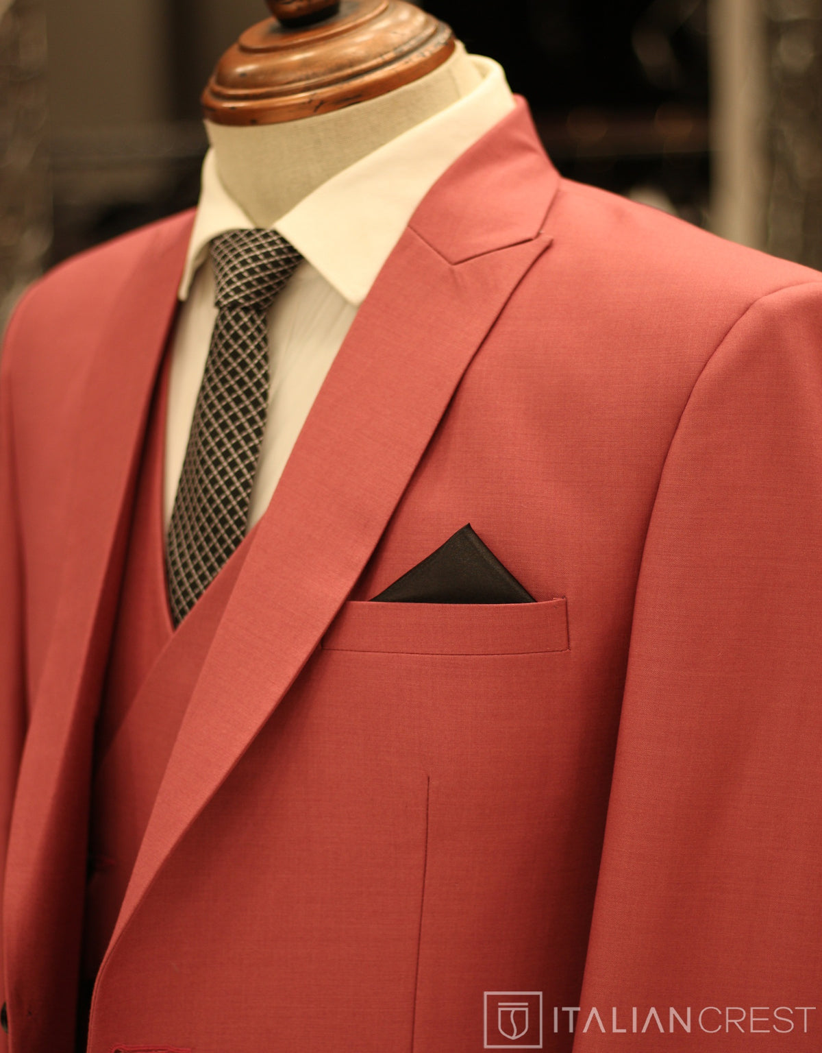 Pink 3-Piece Peak Lapel Suit