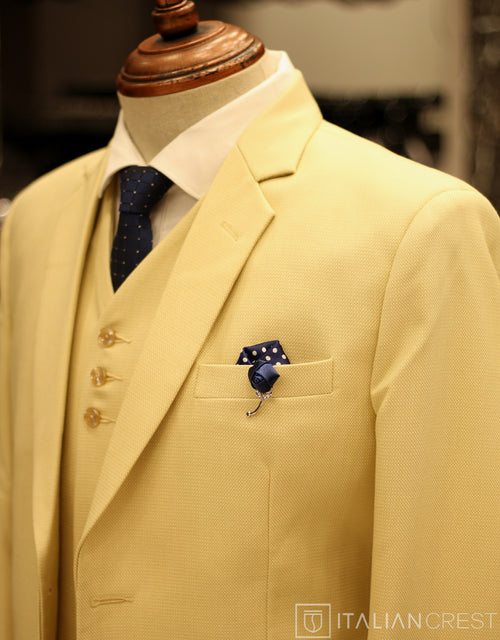 Beige 3-Piece Notch Lapel Suit