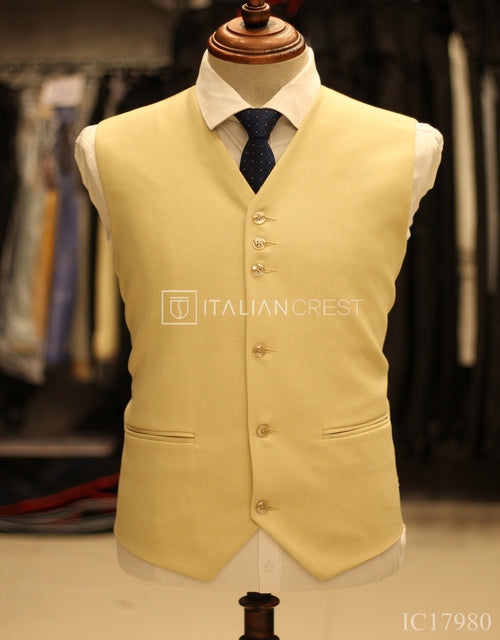 Beige 3-Piece Notch Lapel Suit