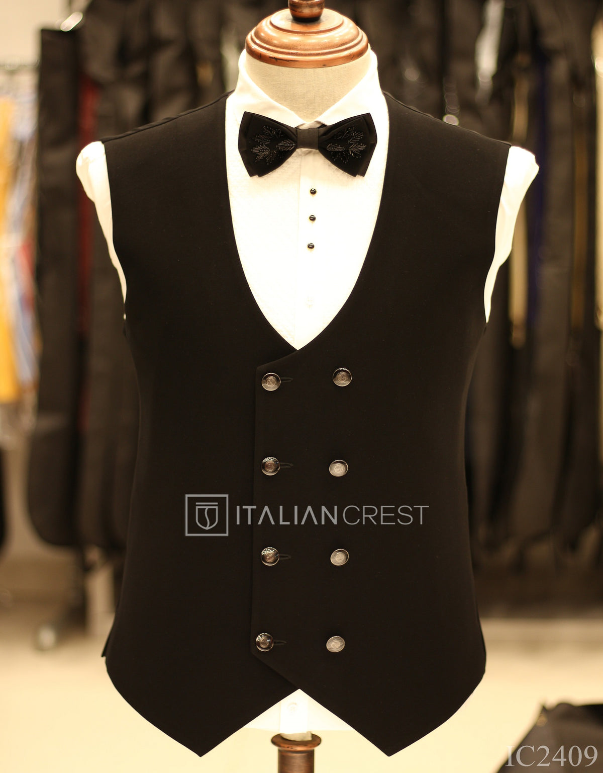 Black Embroidery Work 5pc Wedding Suit