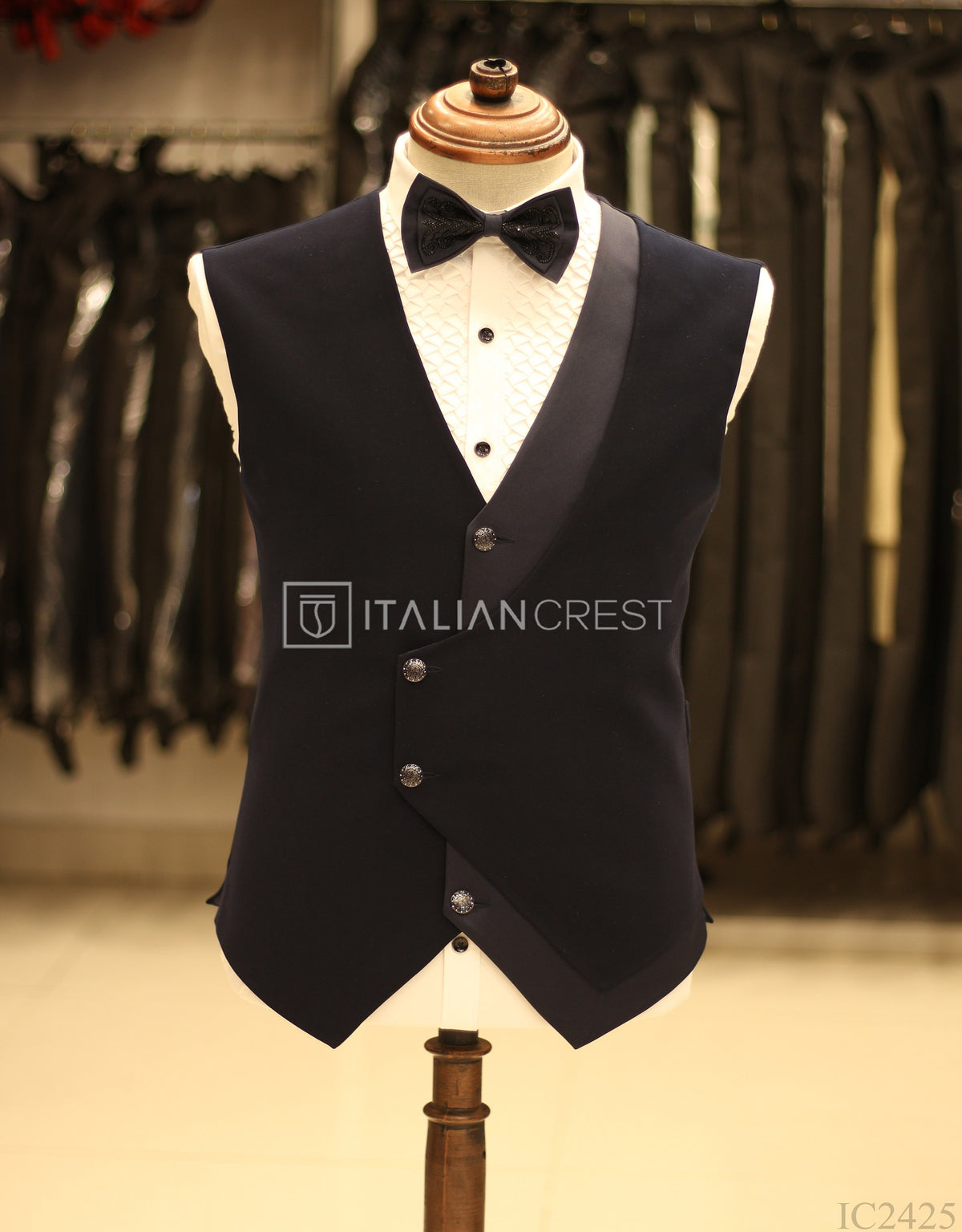 Blue Embroidery Work 5pc Wedding Suit