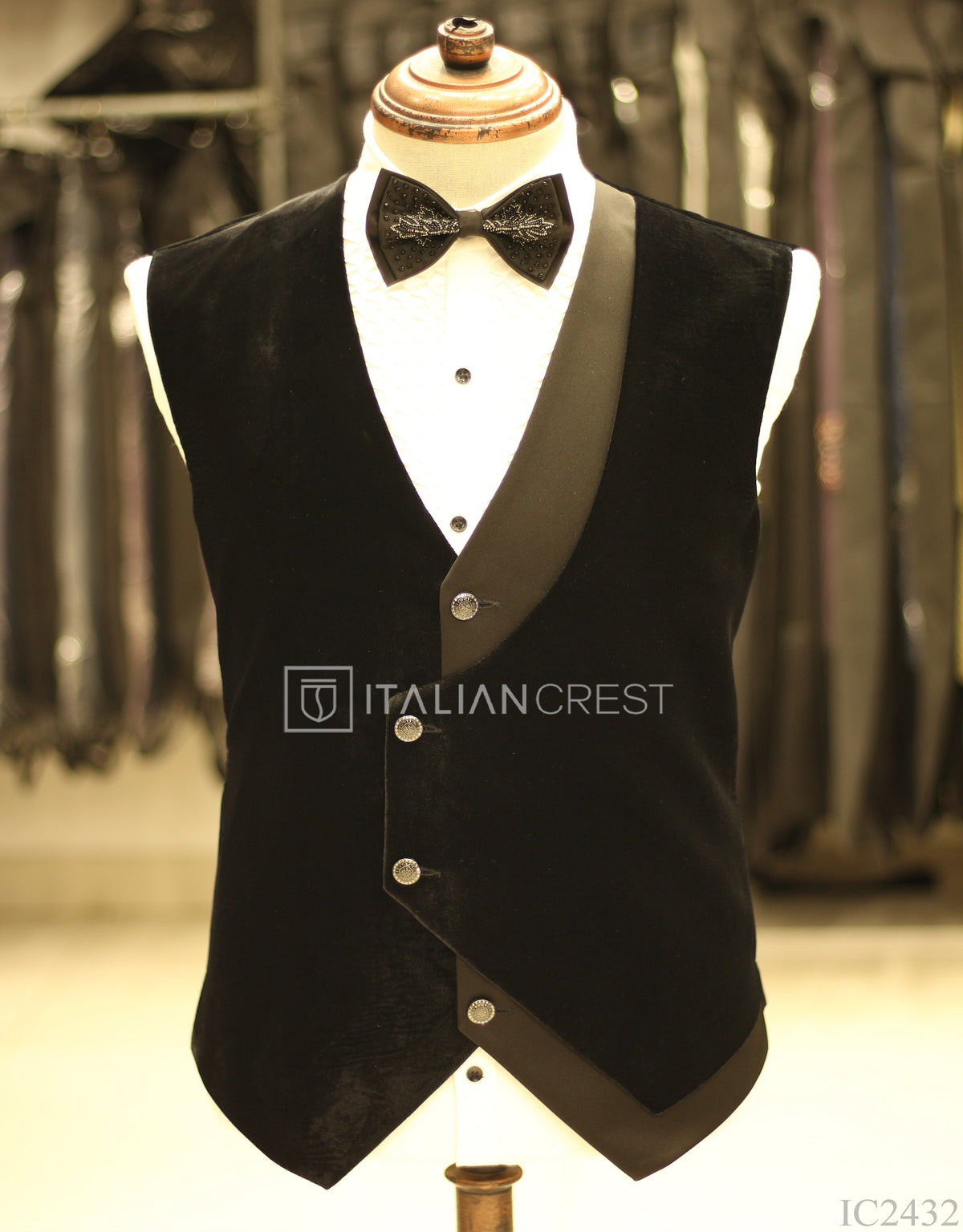 Black Embroidery Work 5pc Wedding Suit