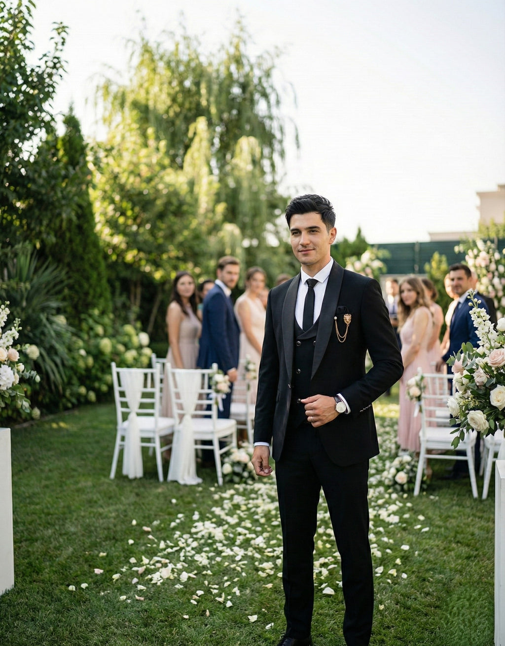 Black 5pc Wedding Suit