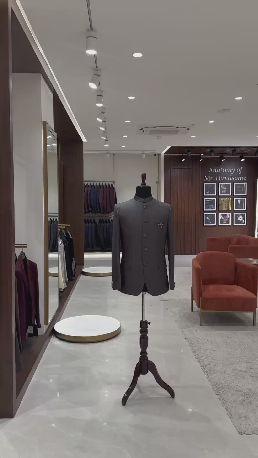 Grey Jacquard Jodhpuri Suit