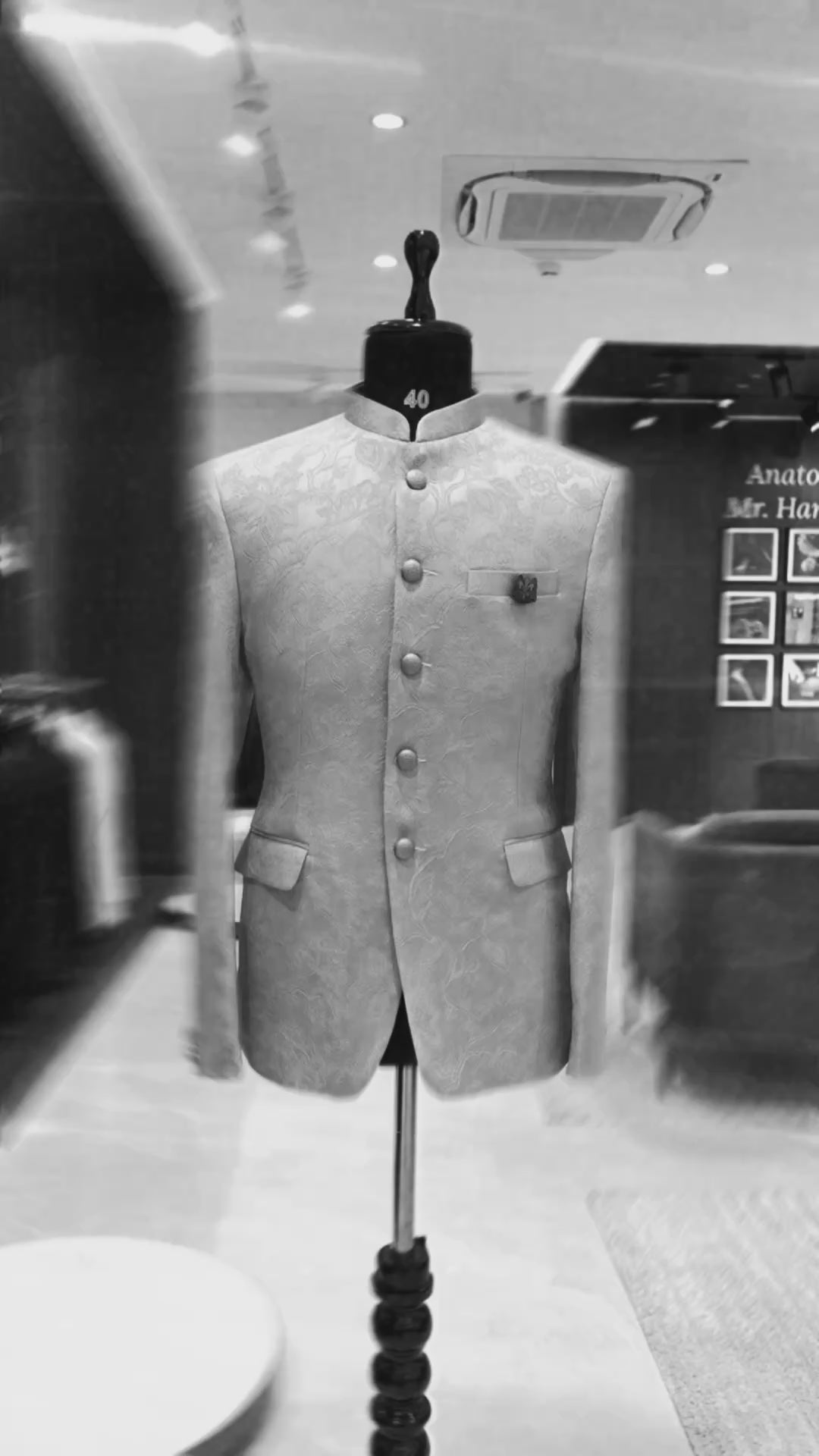 Pink Jacquard Jodhpuri Suit