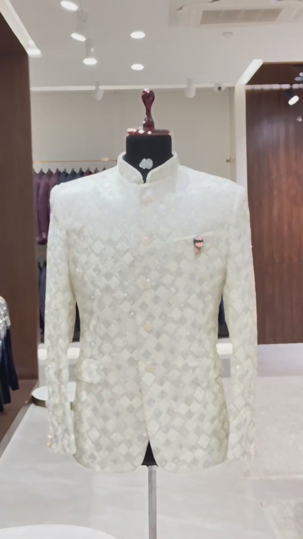Cream Embroidery Work Jodhpuri Suit