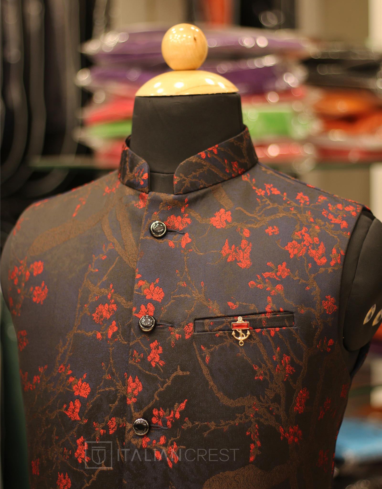 Floral designer clearance nehru jackets